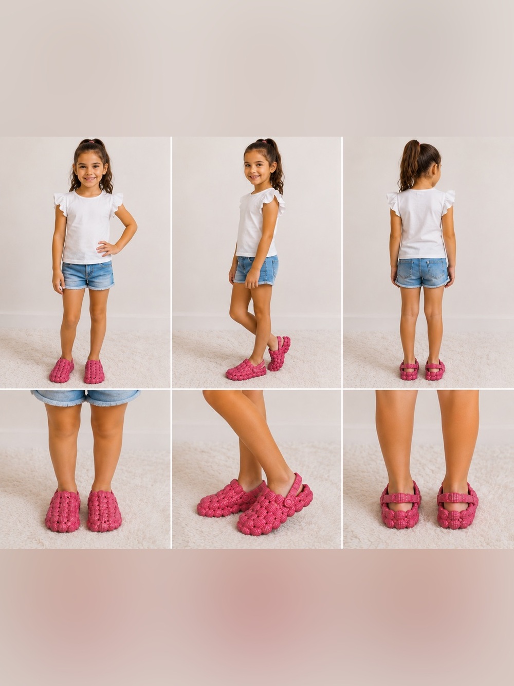 Kids Love Sparkly Fuschia Pink Bubble Pink Shoes Size 2/3